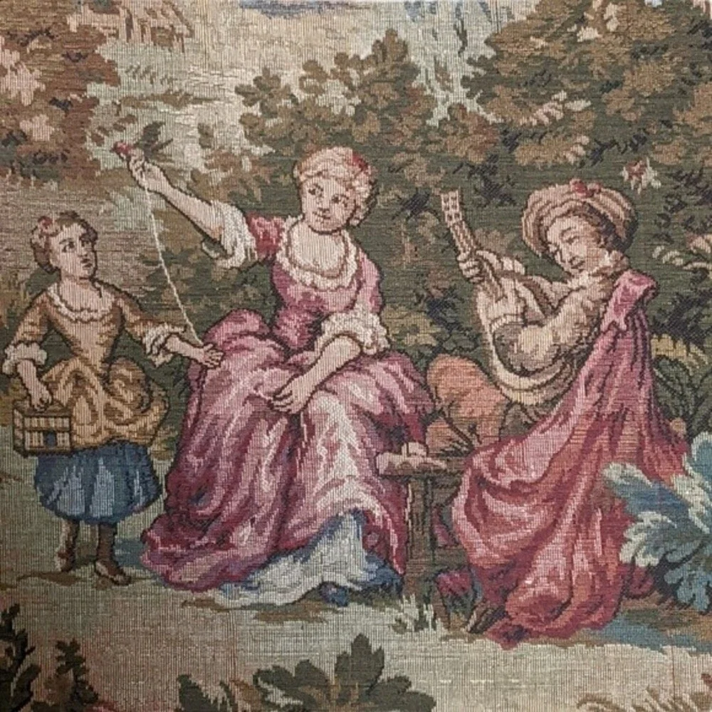French tapestry wall woven romantic farmhouse
